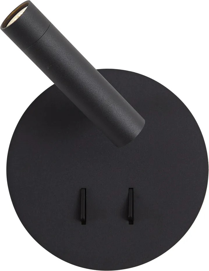 Lampă de perete modernă neagră, inclusiv LED cu USB-C - Croft