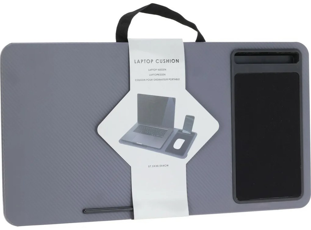Masă laterală pentru laptop, gri , 57,5 x 4 x 30,5cm, MDF
