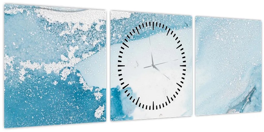 Tablou - Decor albastru (cu ceas) (90x30 cm)
