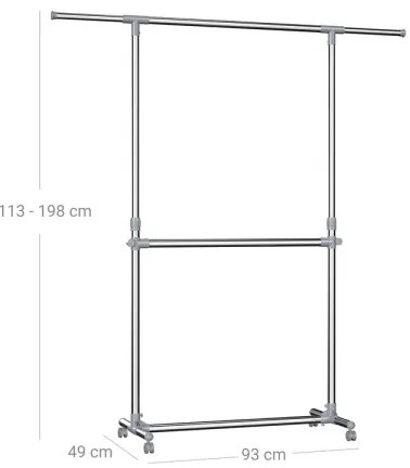 Cuier de podea mobil LINEA, argintiu