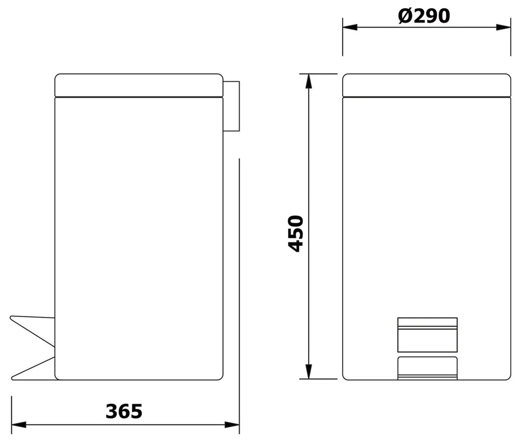 Coș de gunoi AQUALINE 27120 Simple line rotund20 l, oțel inoxidabil