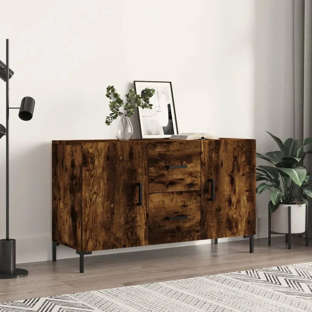 828177 vidaXL Servantă, stejar fumuriu, 100x36x60 cm, lemn compozit