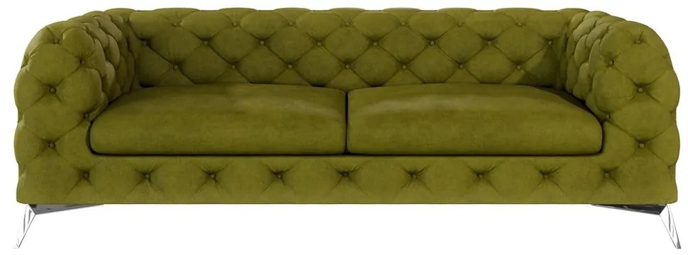 Canapea verde cu tapițerie din catifea 225 cm Chelsea – Ropez