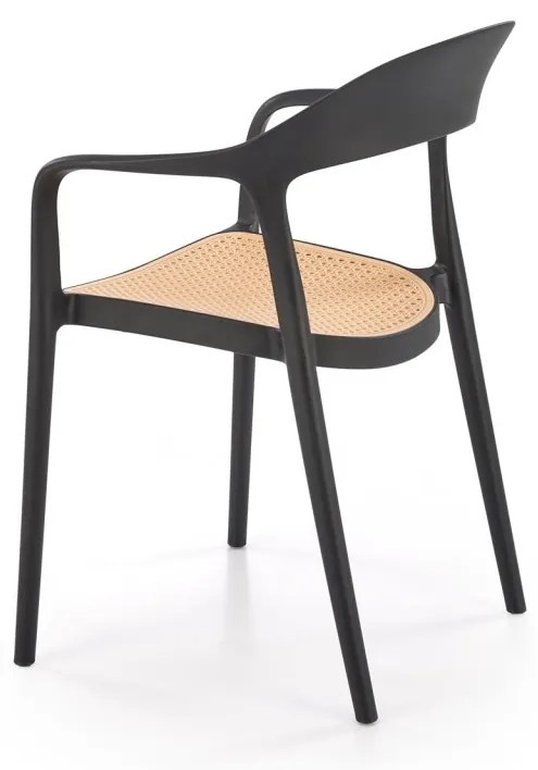 Scaun plastic K530 negru/natur
