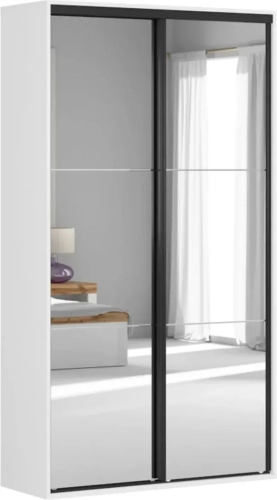 Dulap FLEX, alb, PAL, cu 2 usi, 120x45x218 cm