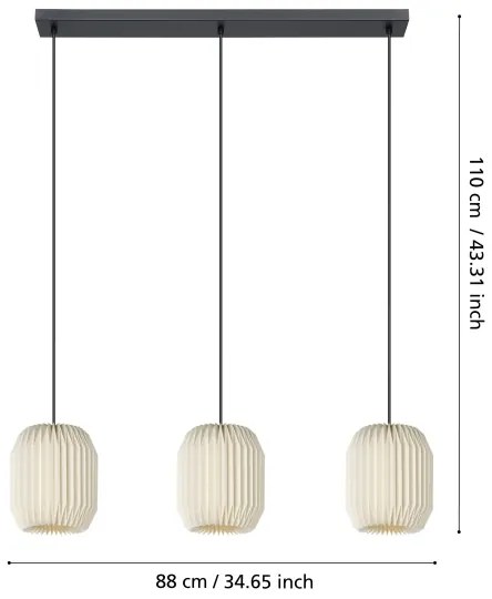 Lustră pe cablu Eglo 44102 BELGRAVE 3xE27/40W/230V