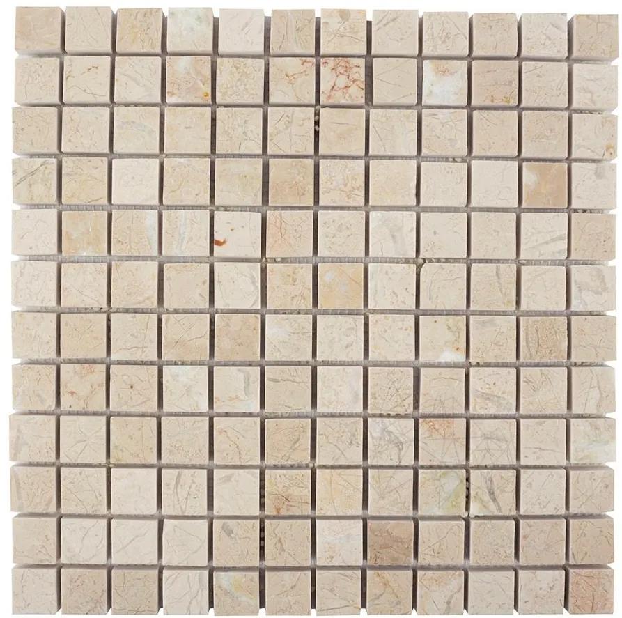 Mozaic Marmura Light Beige Polisata 2.3 x 2.3 cm