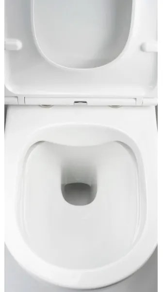 Deante CGRD6ZPW - Vas WC suspendat rotund cu capac SoftClose, ceramică, alb