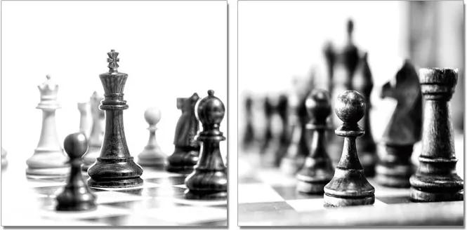 Chess - Black and White World Tablou, (240 x 120 cm)