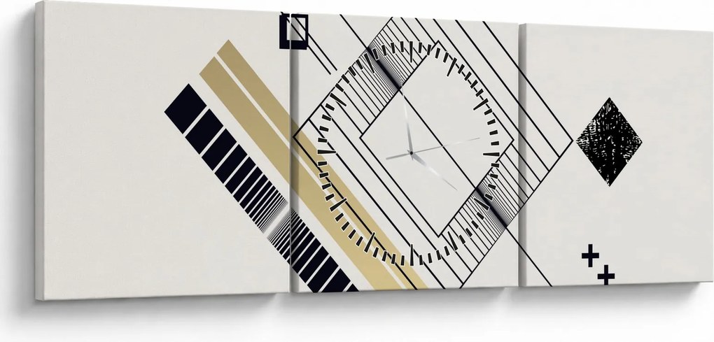 Tablou - Forme geometrice N⁰6 (cu ceas) (90x30 cm)