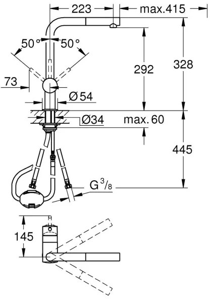 GROHE 32168000 - Baterie pentru chiuvetă A, crom lucios