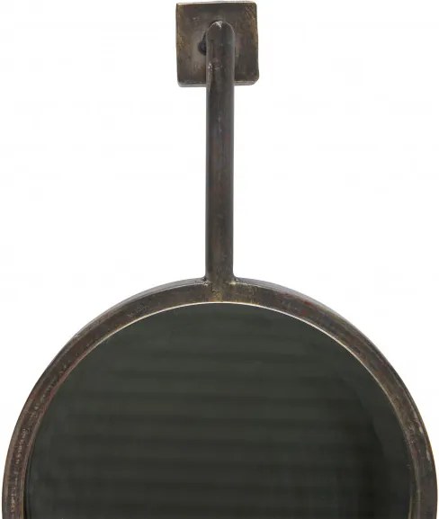 Oglinda rotunda cu rama din metal negru antic Chain, 47x30x6 cm