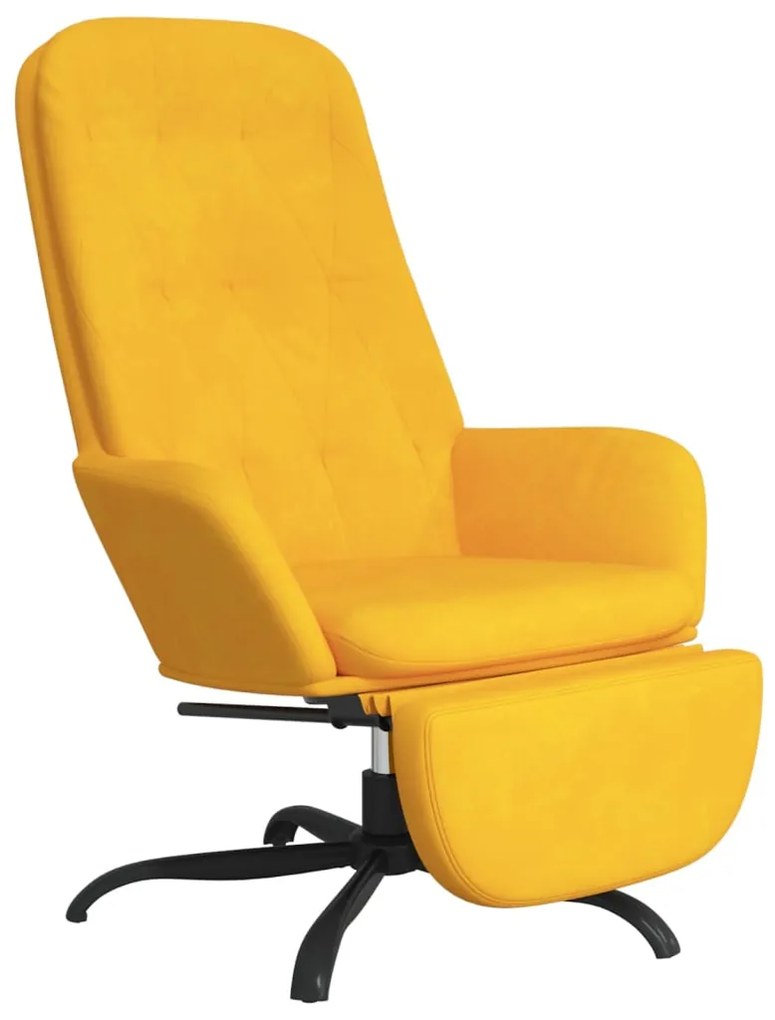 3097648 vidaXL Scaun de relaxare cu taburet, galben muștar, catifea