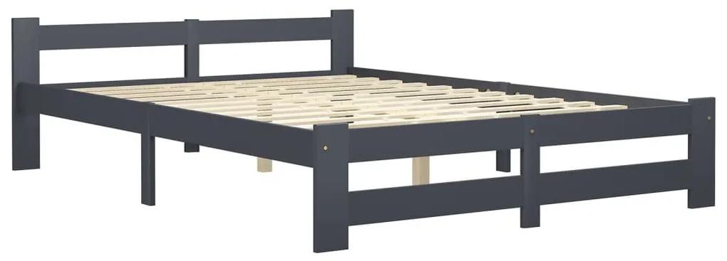 Cadru de pat, gri inchis, 120 x 200 cm, lemn masiv de pin Morke gra, 120 x 200 cm