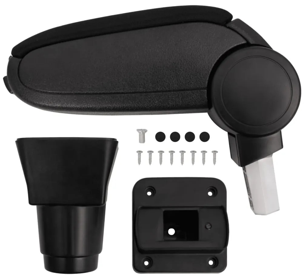 vidaXL Cotieră auto, negru, 13x32,5x(24-51,5) cm ABS