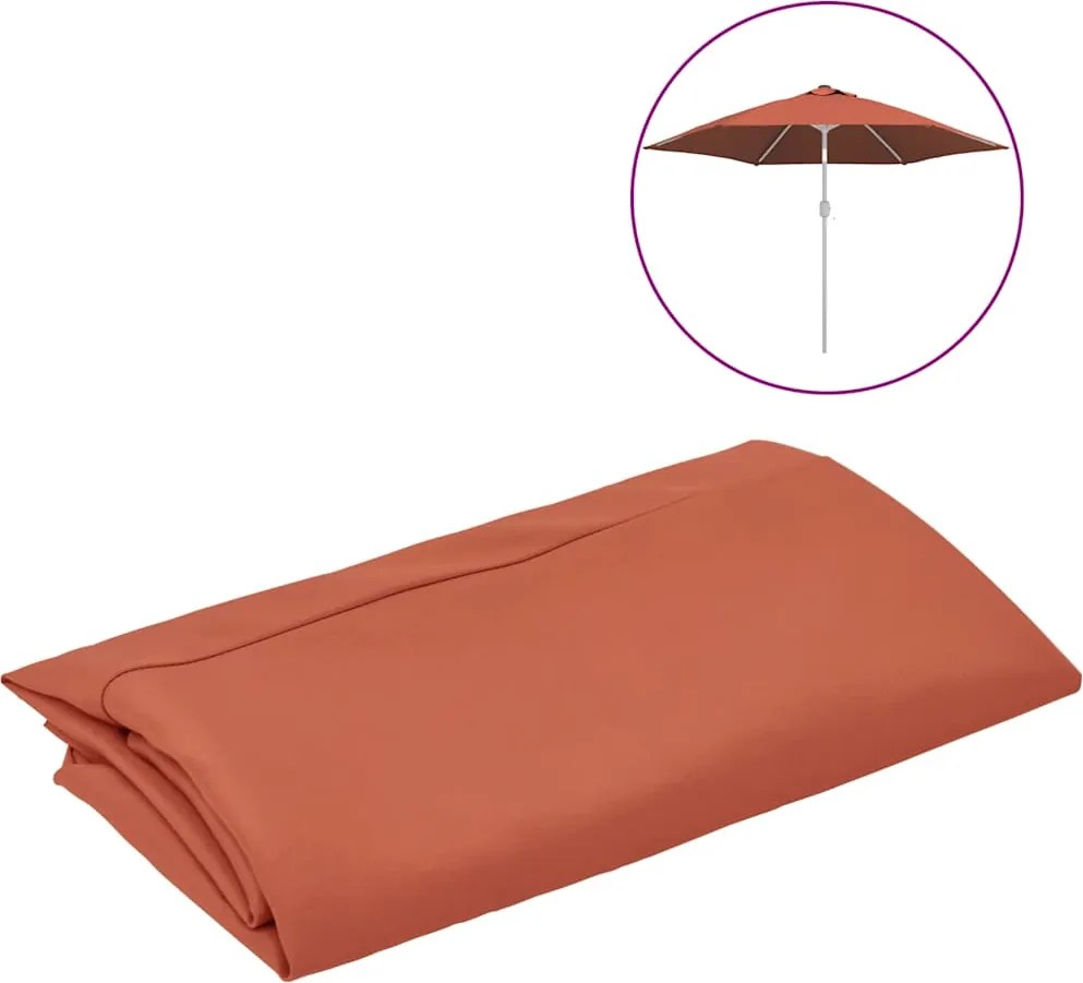 vidaXL Pânză de schimb umbrelă de soare de exterior cărămiziu 300 cm