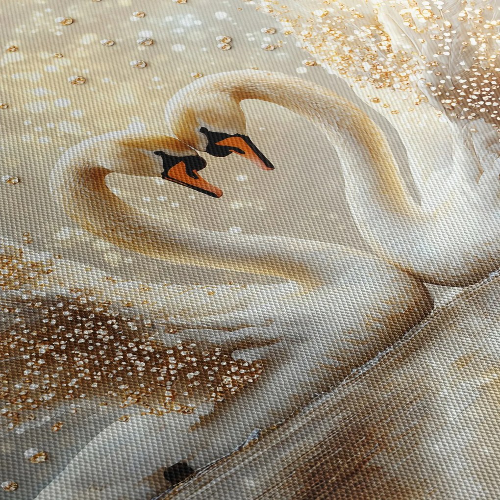 Tablou - Lebede Aurii (90x60 cm)