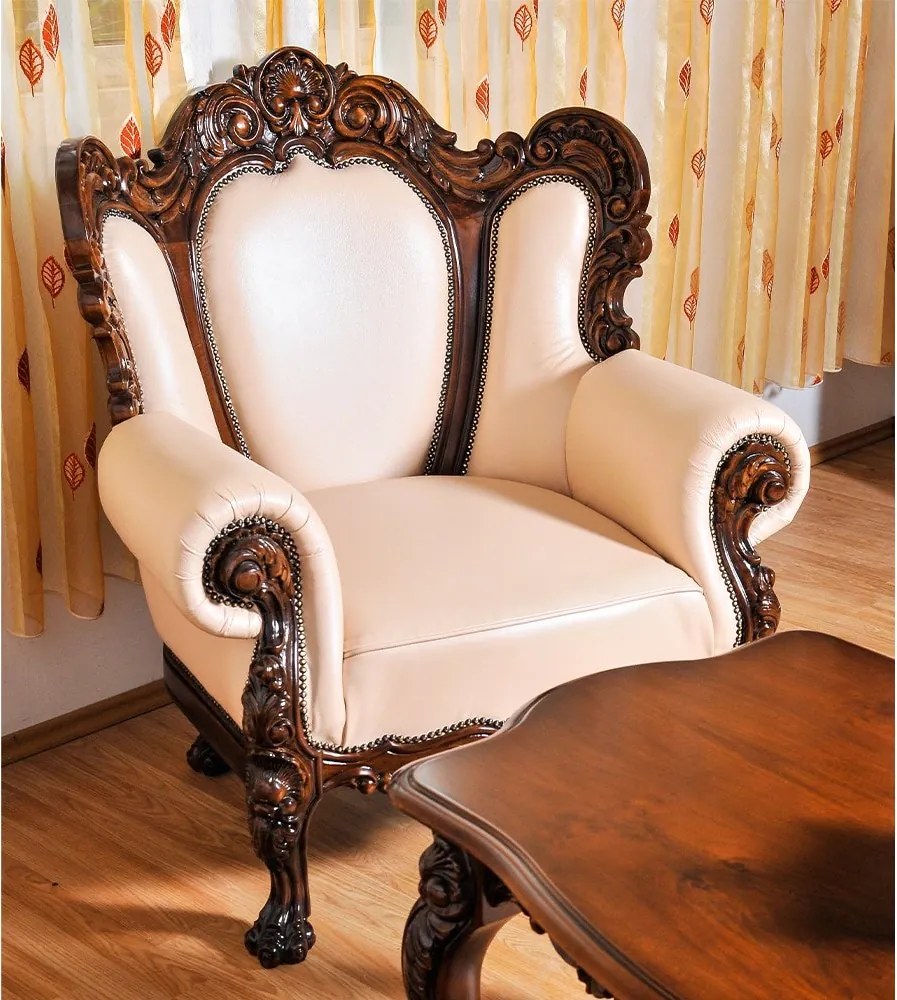 Masă lemn masiv de Cafea Francesco, 120 × 76 × 55 cm