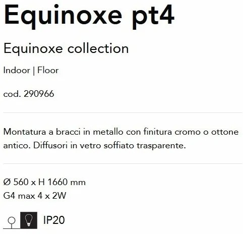Lampadar / Lampa de podea moderna Equinoxe pt4 alama