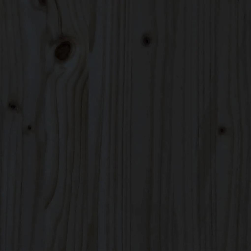 Cadru de pat dublu 4FT6, negru, 135x190 cm, lemn masiv Negru, 135 x 190 cm