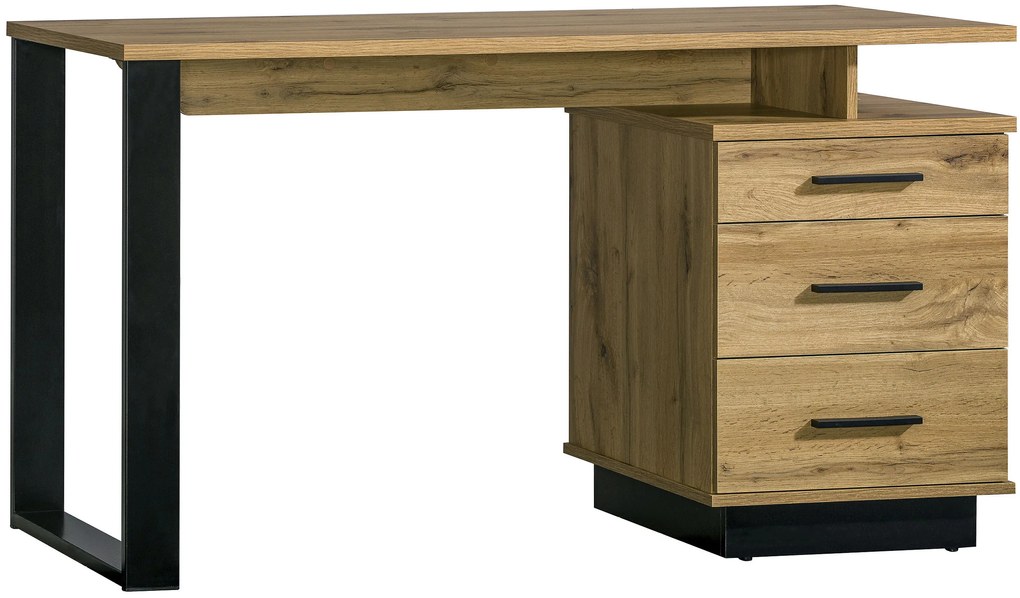 Masă PC typ LA8 Laticia (negru mat + stejar wotan). 1040634