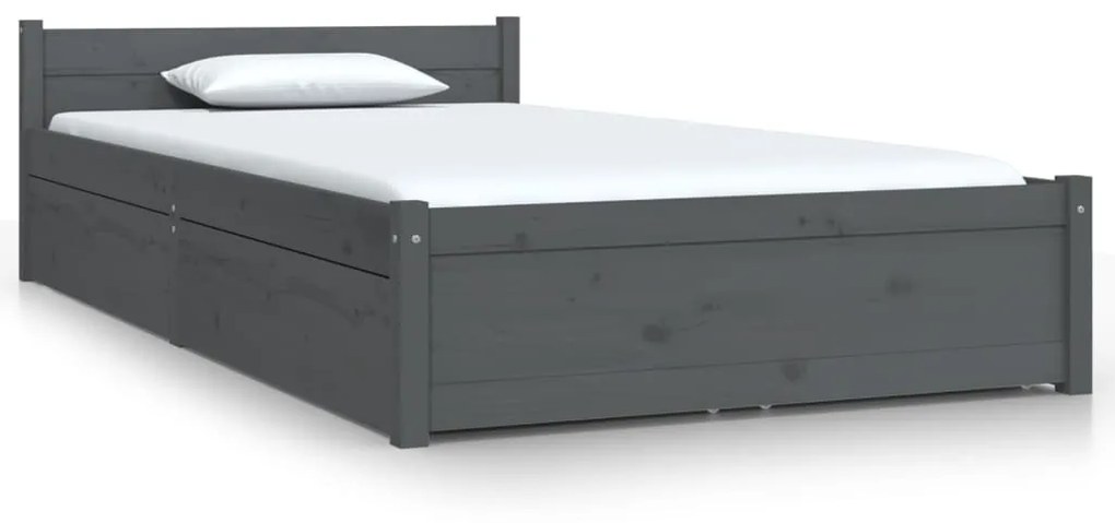 3103485 vidaXL Cadru de pat cu sertare, gri, 90x200 cm