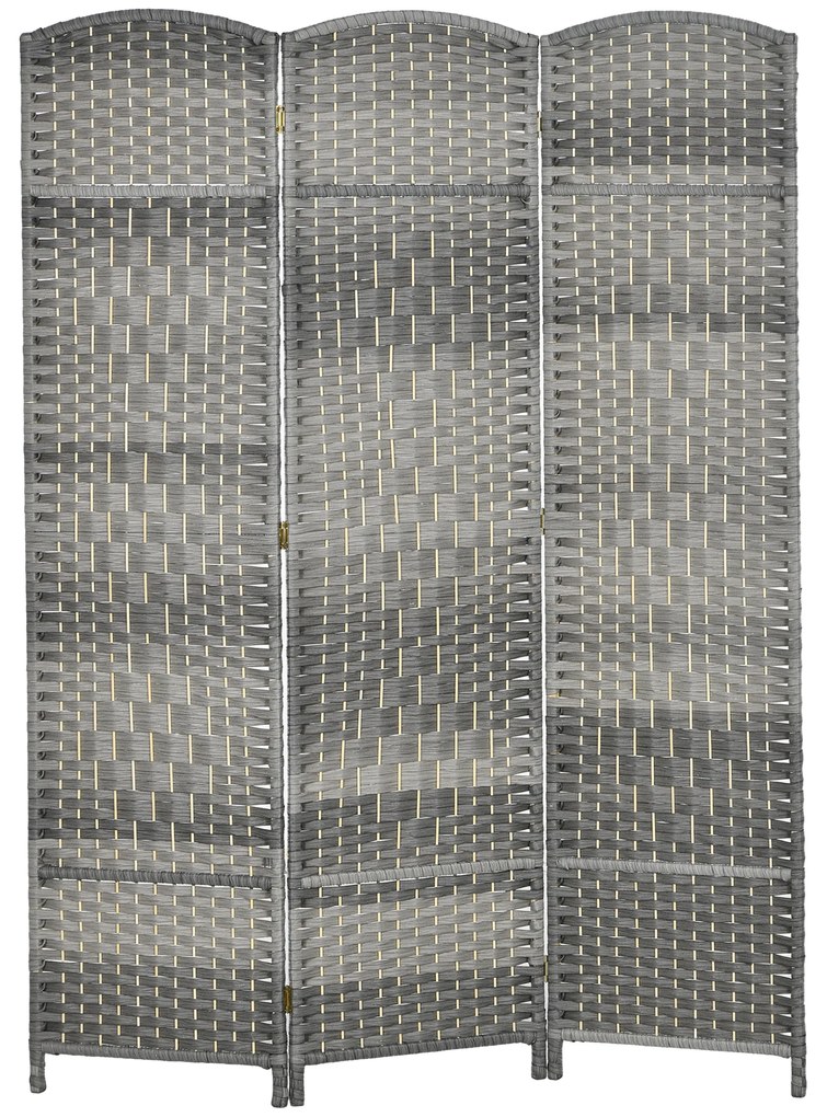 HOMCOM Paravan interior din lemn 3 panouri separator de cameră pliabil pentru sufragerie dormitor 135 x 180 cm gri | Aosom Romania