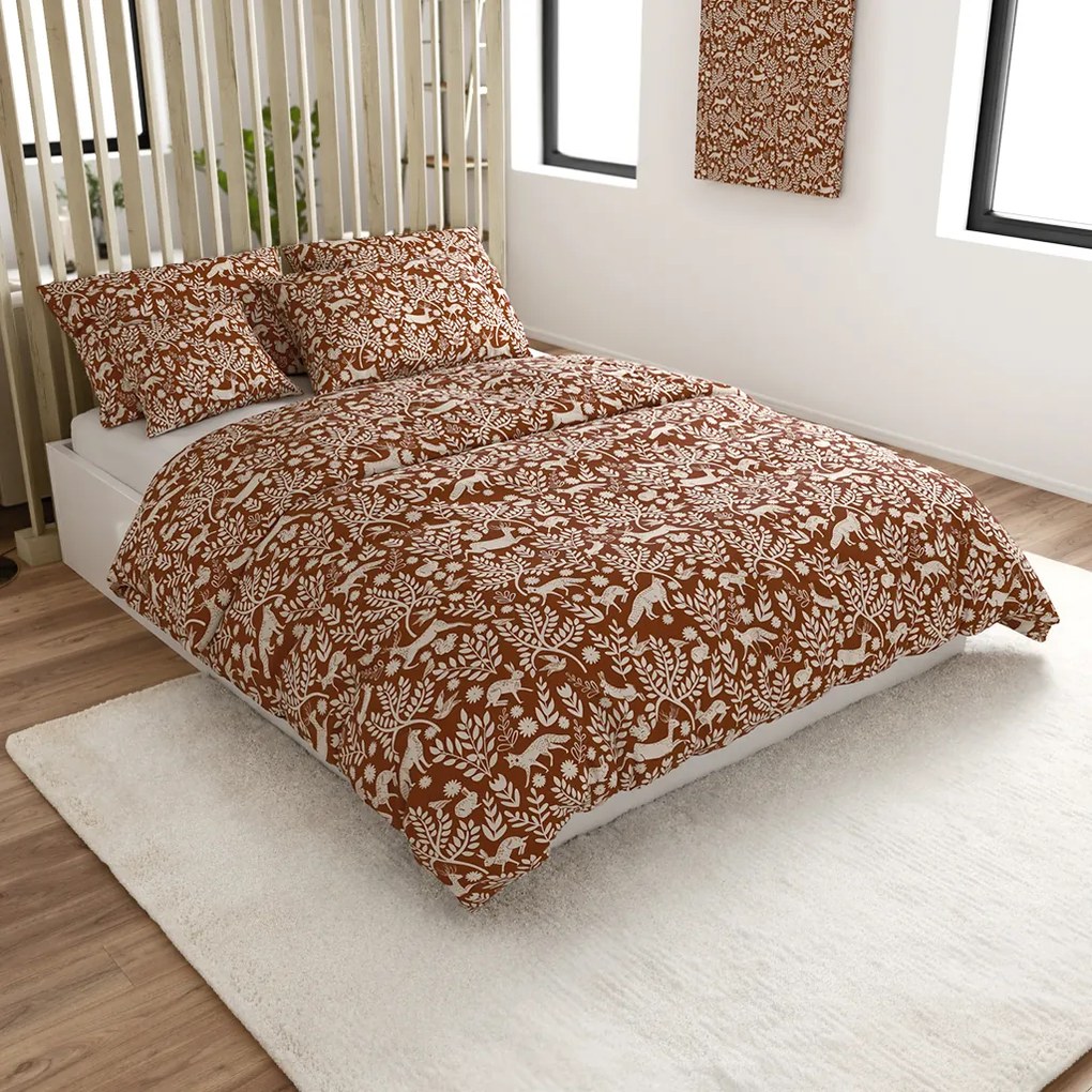 Lenjerie de pat din microfibra FOREST ANIMALS maro Dimensiune lenjerie de pat: 70 x 90 cm | 140 x 220 cm