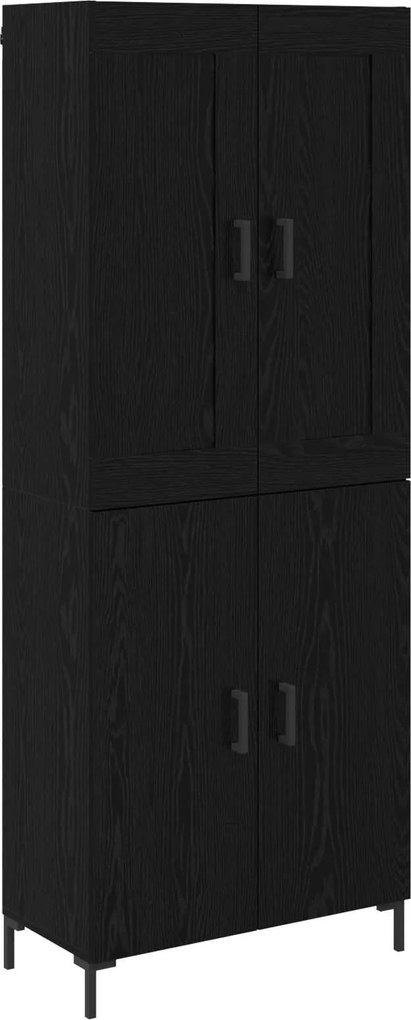 vidaXL Bufet 2 pcs Stejar Negru Lemn compozit