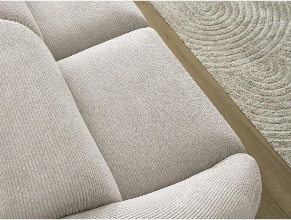 Canapea bej cu tapițerie din catifea reiată 250 cm Tina – Bobochic Paris