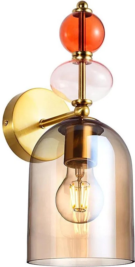 Aplica de perete TROPEA 1xE27/15W/230V auriu/bej fumuriu