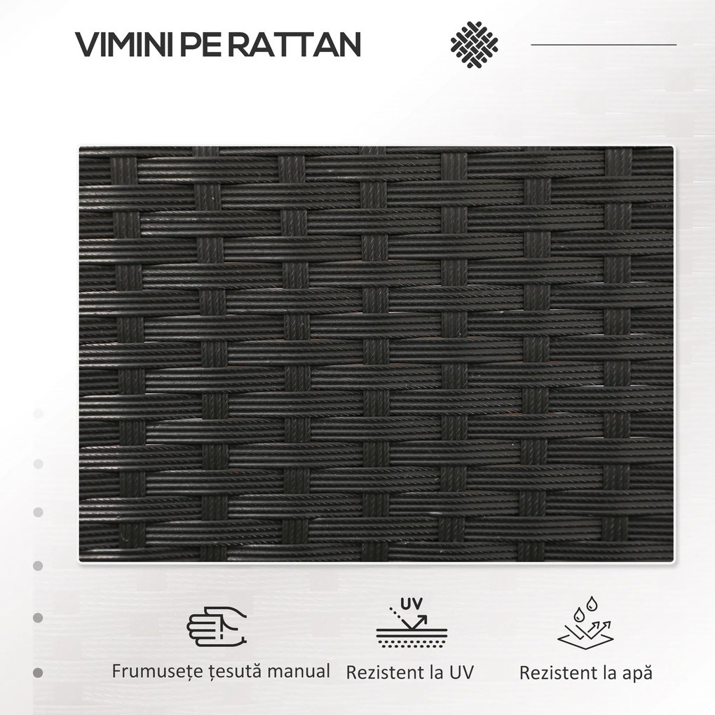 Outsunny Mobilier de Terasa pentru 2 Persoane cu Masa de Ceai