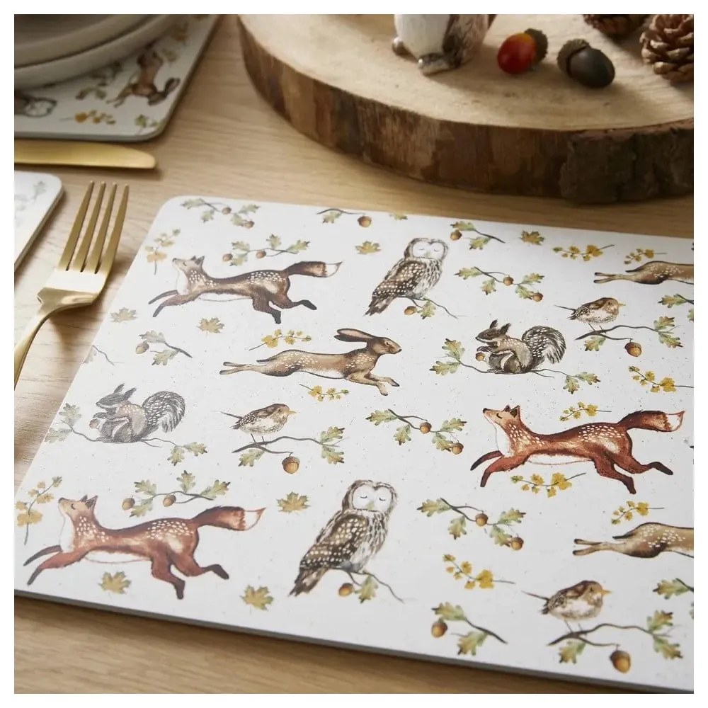 Suporturi pentru farfurii 4 buc. din plută 21x29 cm Forest Fable – Cooksmart ®