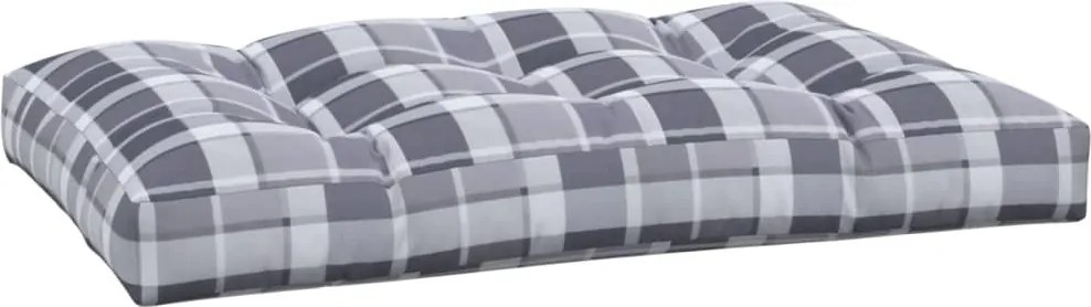 vidaXL Pernă de paleți, gri carouri, 120x80x12 cm, material textil