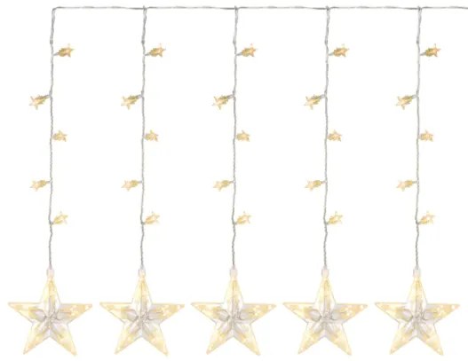 Decor de Crăciun - stele strălucitoare,100 LED-uri, alb cald