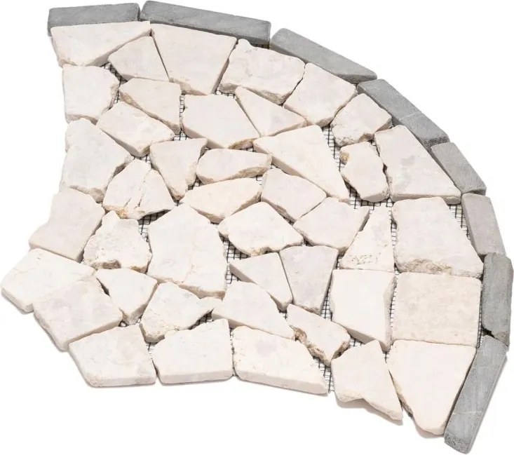 Mozaic din piatră naturală, evantai, bej, 0,98 m²