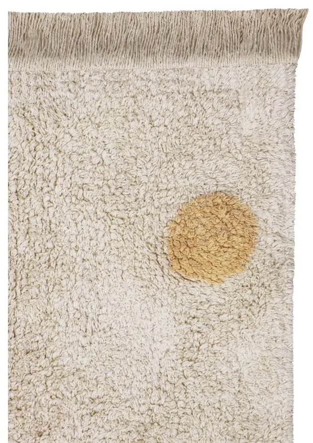 Covor pentru copii galben ocru/crem lavabil/țesut manual din bumbac 120x160 cm Hippy Dots Honey – Lorena Canals