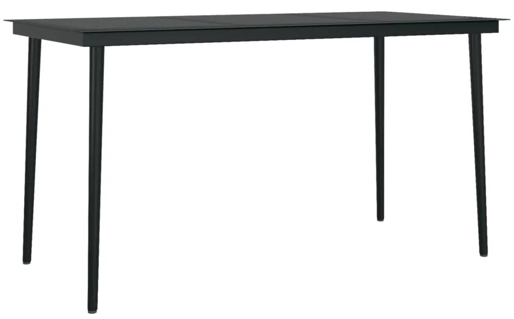 Set de mobilier pentru gradina, 5 piese, negru Lungime masa 140 cm, 5