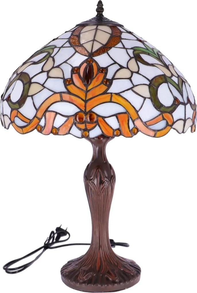 Lampa de masa Tiffany Geometry h 62 cm, abajur 40 cm