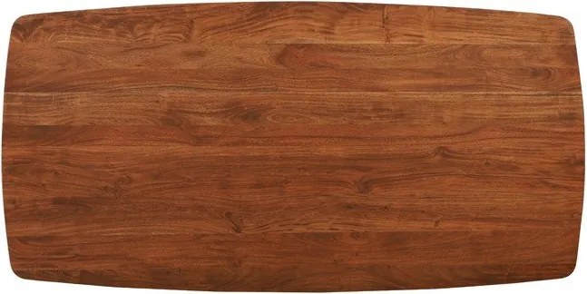 Masă de dining maro cu blat din lemn de acacia 100x200 cm Quenza – Light &amp; Living
