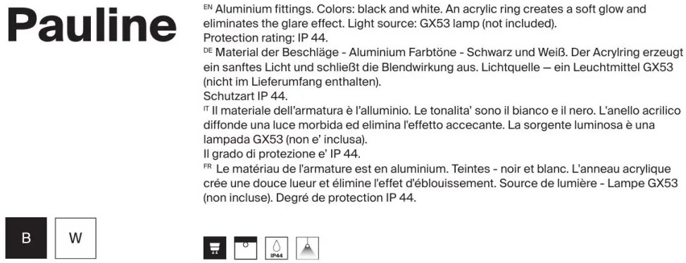 Spot aplicat minimalist cu protectie IP44 Pauline, alb
