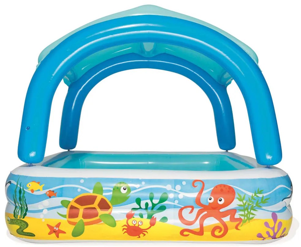 Bestway Piscina de joaca & baldachin, albastru, 140x140x114 cm, 52192