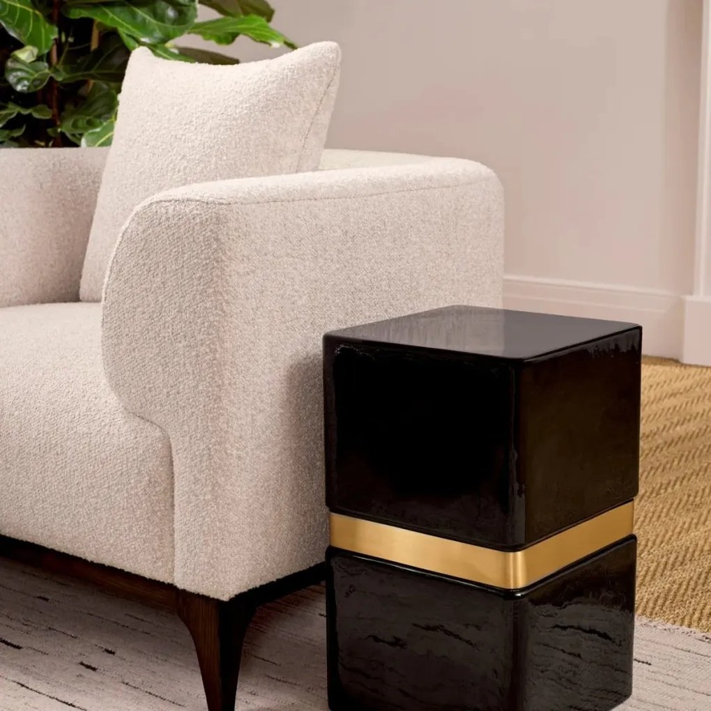 Fotoliu confortabil design LUX Brannan, Boucle chalk white