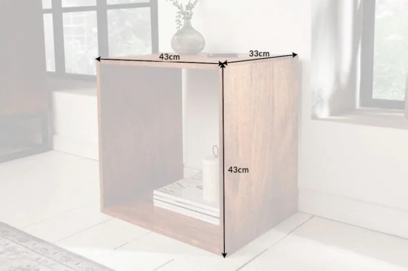 Masuta laterala din lemn Makassar 43cm Mango