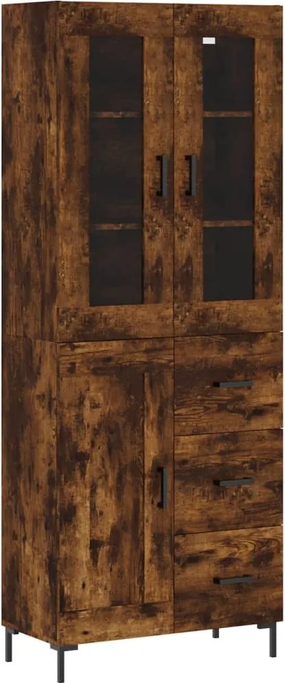 vidaXL Dulap înalt, stejar fumuriu, 69,5x34x180, lemn compozit