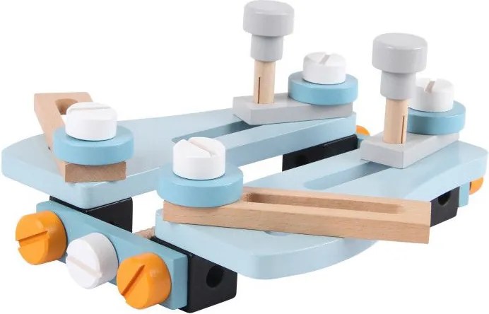 Mini masă de scule din lemn pentru copii 52 de bucăți