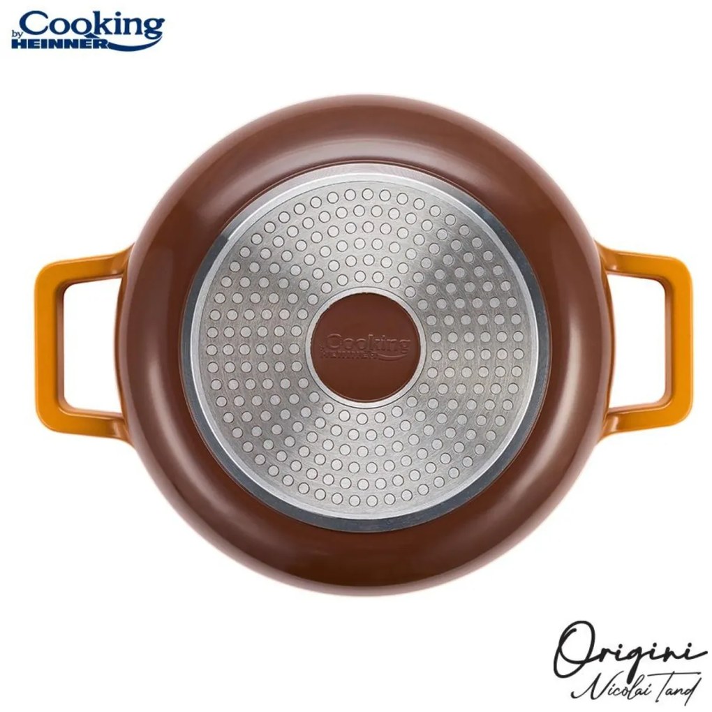Cratiță din aluminiu turnat cu capac 26x8 cm, 3.4L – Cooking by Heinner, Colecția Origini HR-BJK-CR26, strat antiaderent, eficiență termică