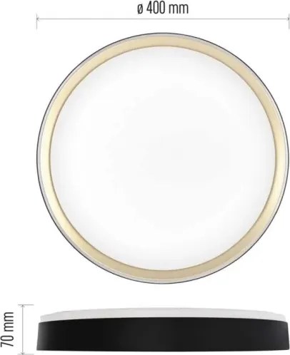 Plafonieră LED reglabilă ILVI LED/30W/230V 2700-6500K Ø 40 cm negru/alamă+telecomandă
