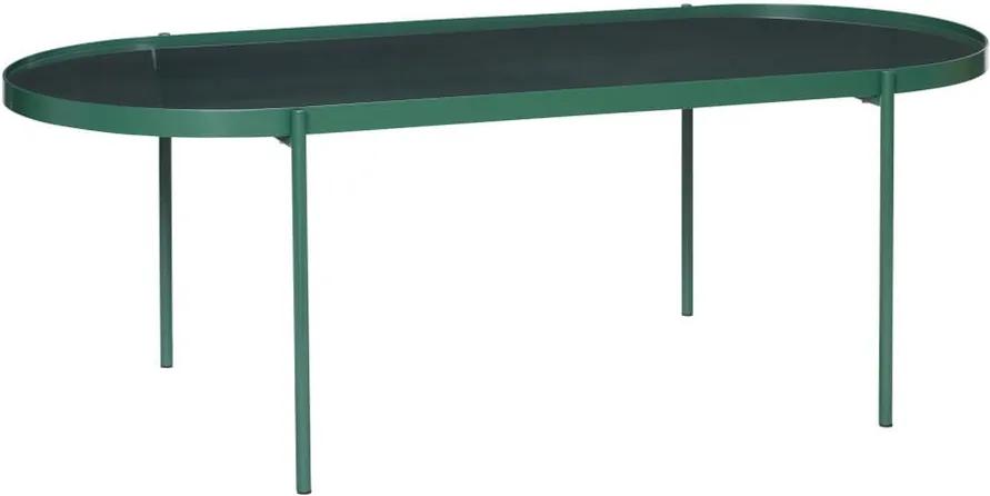 Masă cu blat din sticlă Hübsch Table, lungime 120 cm, verde
