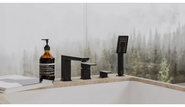 Baterie de cadă cu 4 căi OMNIRES PM7432BL PARMA negru mat